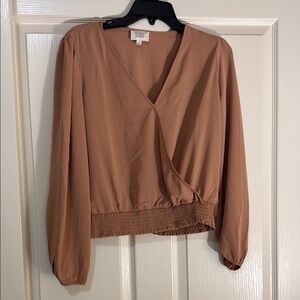 Olive & Oak Brown Wrap Blouse